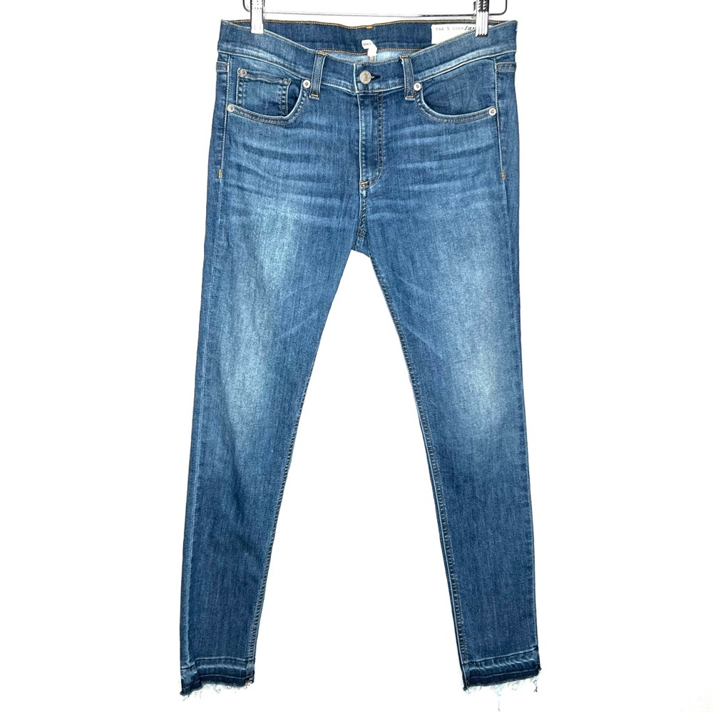 Rag & Bone Ankle Skinny Jeans Clean Lily Dale Womens Sz 30 Blue Mid Rise Stretch